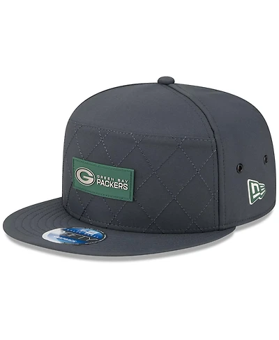 New Era Men's Charcoal Green Bay Packers 2025 Sideline Cold Weather Split Panel 9FIFTY Snapback Hat