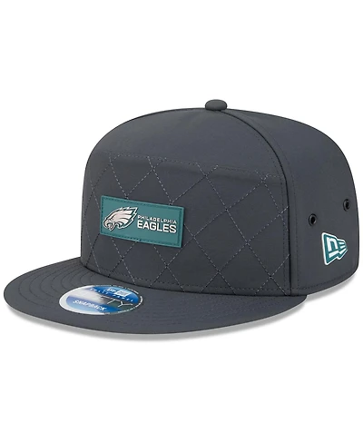 New Era Men's Charcoal Philadelphia Eagles 2025 Sideline Cold Weather Split Panel 9FIFTY Snapback Hat