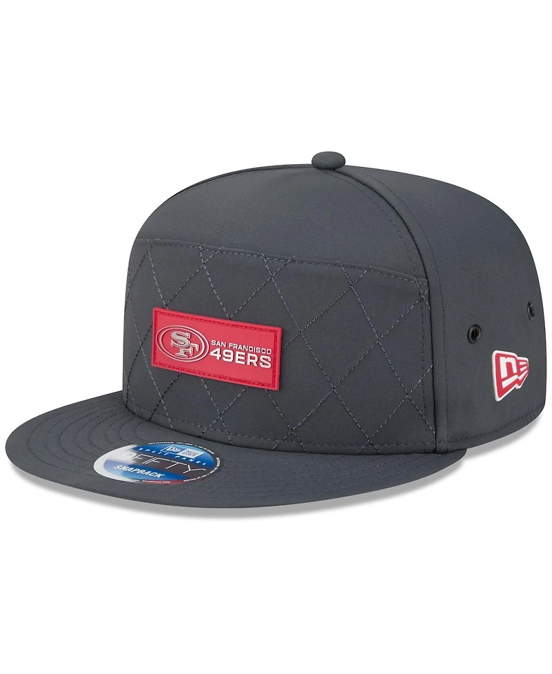New Era Men's Charcoal San Francisco 49ers 2025 Sideline Cold Weather Split Panel 9FIFTY Snapback Hat