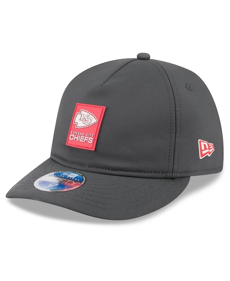 New Era Men's Charcoal Kansas City Chiefs 2025 Sideline Cold Weather Retro Crown 59FIFTY Fitted Hat