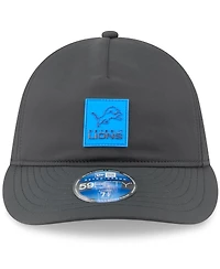 New Era Men's Charcoal Detroit Lions 2025 Sideline Cold Weather Retro Crown 59FIFTY Fitted Hat
