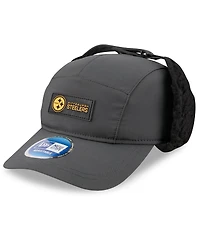 New Era Men's Charcoal Pittsburgh Steelers 2025 Sideline Cold Weather Runner Dog Ear Adjustable Hat
