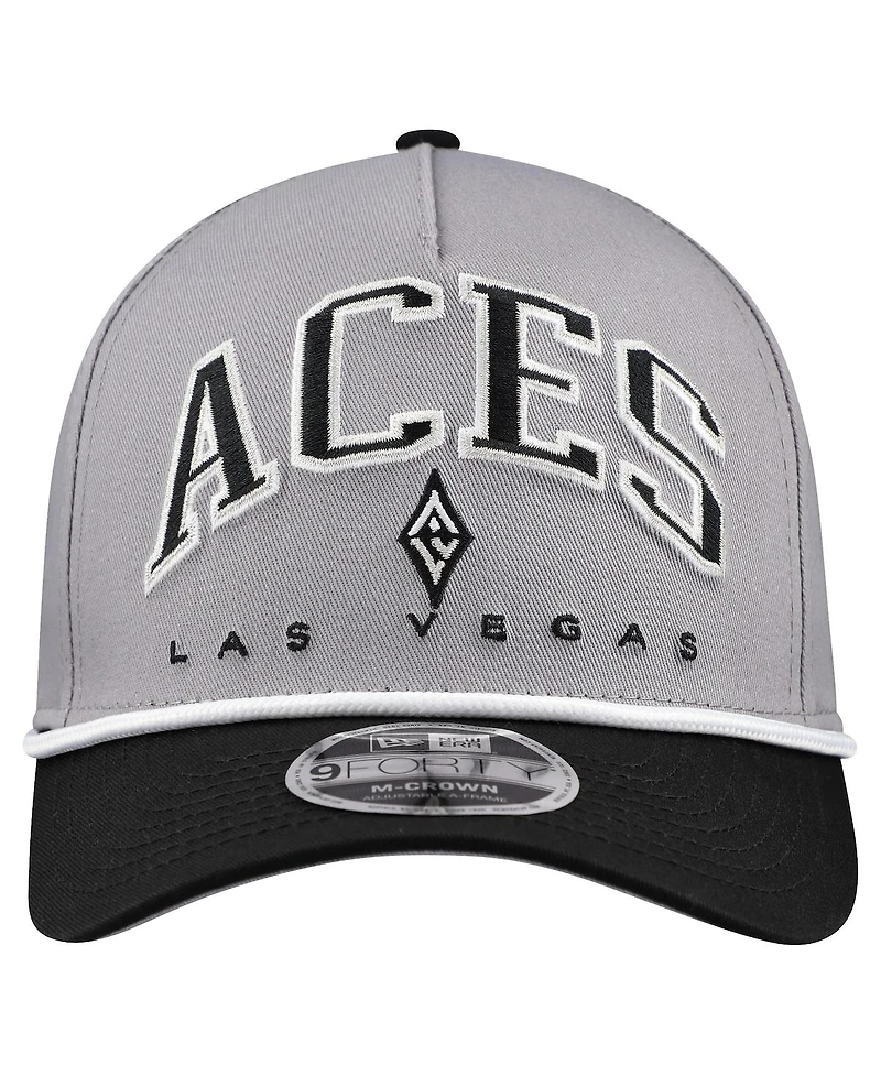 New Era Men's Gray Las Vegas Aces Bold Arch Coolera 9FORTY A-Frame M-Crown Adjustable Hat