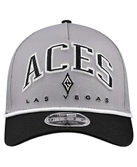 New Era Men's Gray Las Vegas Aces Bold Arch Coolera 9FORTY A-Frame M-Crown Adjustable Hat