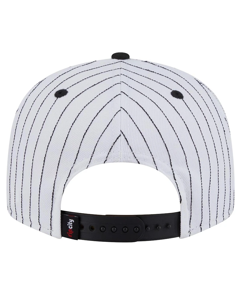 New Era Men's White Portland Trail Blazers Deceptor Pinstripe 9FIFTY Snapback Hat