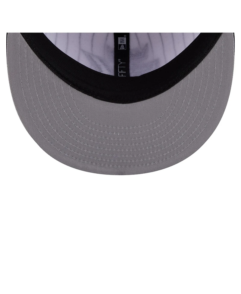 New Era Men's White Sacramento Kings Deceptor Pinstripe 9FIFTY Snapback Hat