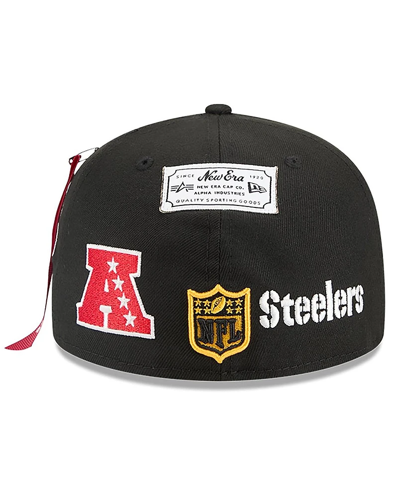 New Era x Alpha Men's Industries Black Pittsburgh Steelers 59FIFTY Fitted Hat