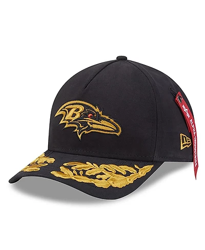New Era x Alpha Men's Industries Black Baltimore Ravens A-Frame 9FORTY Adjustable Hat