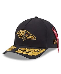 New Era x Alpha Men's Industries Black Baltimore Ravens A-Frame 9FORTY Adjustable Hat