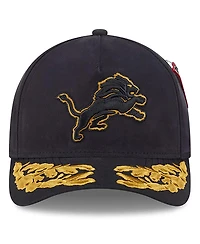 New Era x Alpha Men's Industries Black Detroit Lions A-Frame 9FORTY Adjustable Hat