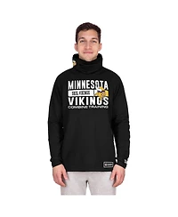 New Era Men's Black Minnesota Vikings Functional Fandom Balaclava Helmet Stripe Tri-Blend Hoodie