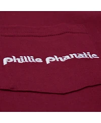 Mitchell & Ness Men's Burgundy Philadelphia Phillies Double Hit Mascot Pocket T-Shirt