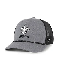 '47 Brand Men's Heather Charcoal New Orleans Saints Carbon Rope Trucker Adjustable Hat
