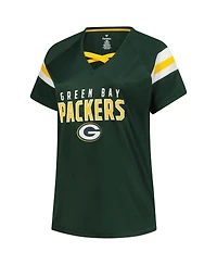 Fanatics Women's Jordan Love Green Bay Packers Plus Size Name Number Raglan Lace V-Neck T-Shirt