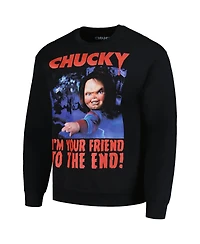 Ripple Junction Men's and Women's Black Chucky Graphic Fleece Sweatshirt