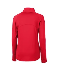 Cutter & Buck Women's Scarlet Ohio State Buckeyes Adapt Eco Knit Stretch Half-Zip Pullover Sweatshirt