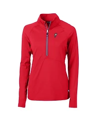 Cutter & Buck Women's Scarlet Ohio State Buckeyes Adapt Eco Knit Stretch Half-Zip Pullover Sweatshirt