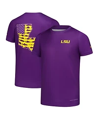 Columbia Big Boys and Girls Purple Lsu Tigers Terminal Tackle Omni-Shade T-Shirt