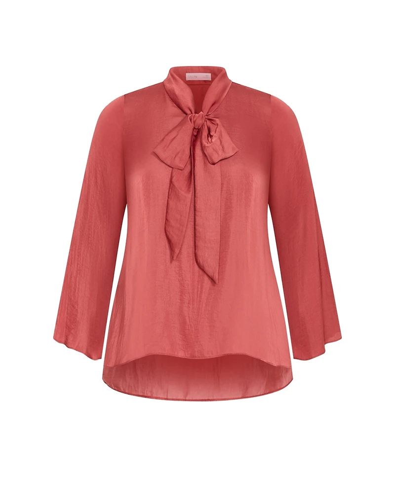 City Chic Plus Mahalia Neck Tie Top