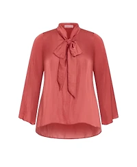 City Chic Plus Mahalia Neck Tie Top
