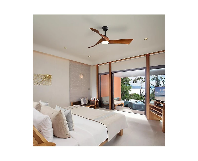 52-inch Modern 3 Blades Ceiling Fan Light with Remote Control Support Six Speed Ajustable