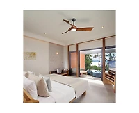 52-inch Modern 3 Blades Ceiling Fan Light with Remote Control Support Six Speed Ajustable