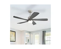 52-inch Modern Stylish Sand Nickel 5-Blade Ceiling Fan with Remote Control and Light Source
