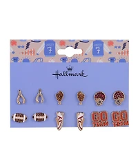 Hallmark Football Themed 6pk Stud Earring Set
