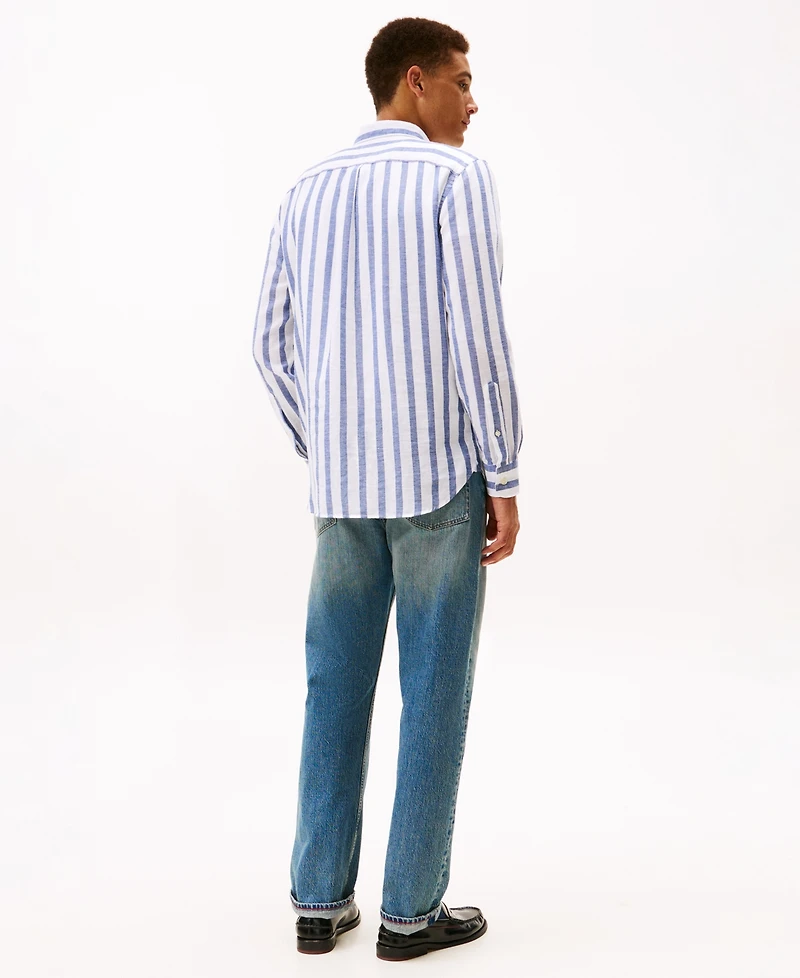 Tommy Hilfiger Men's Twill Striped Relaxed Fit Shirt