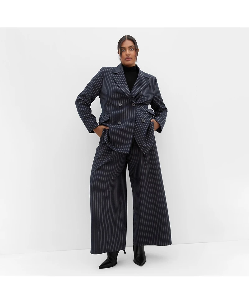 City Chic Women's Karla Pinstripe Blazer