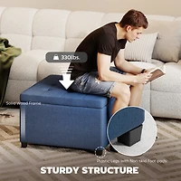 Homcom Fabric Tufted Storage Ottoman with Flip Top for Living Room Bedroom