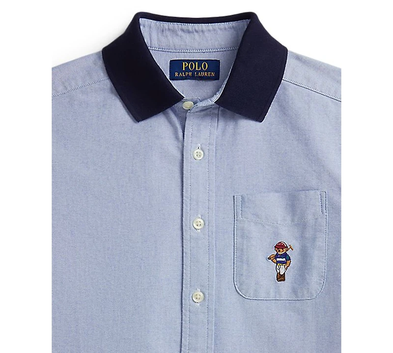 Polo Ralph Lauren Boys 8-20 Bear Oxford Knit-Collar Shirt