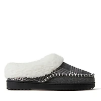 Dearfoams Women's Nyla Felted Plaid Moc Toe Clog Slippers