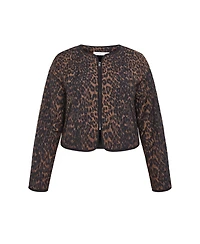 City Chic Women's Quilted Animal Print Jacket