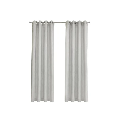 Habitat Corsica Light Filtering Grommet Botanical Textured Jacquard Curtain Panel for Bedroom 52" x 84" Grey