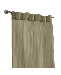 Habitat 100% Polyester Paloma Sheer Broomstick Crushed Solid Dual Header Curtain Panel 52" x 84" Khaki