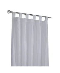 Habitat 85% Polyester 15% Cotton Crushed Sheer Tab Crinkle Textured Solid Curtain Panel 52" x 95" White