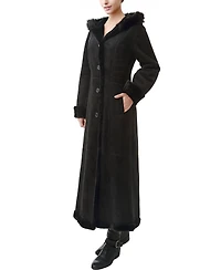 Bgsd Women's Gianna Hooded Faux Shearling Long Coat