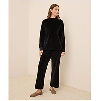 Pact Women's Organic Cotton Velour Mock Neck Pullover