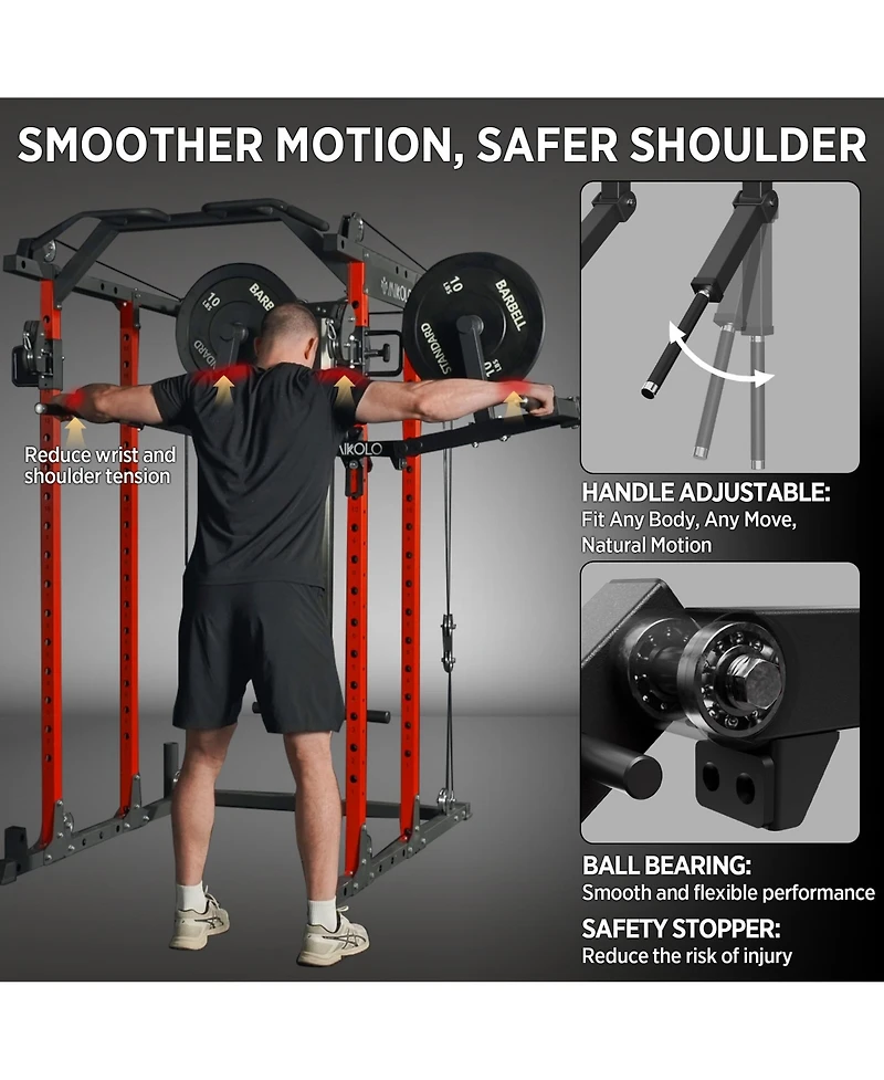 Mikolo Lateral Raise Machine for Squat Rack - Deltoid Trainer with 1" Hole Compatibility