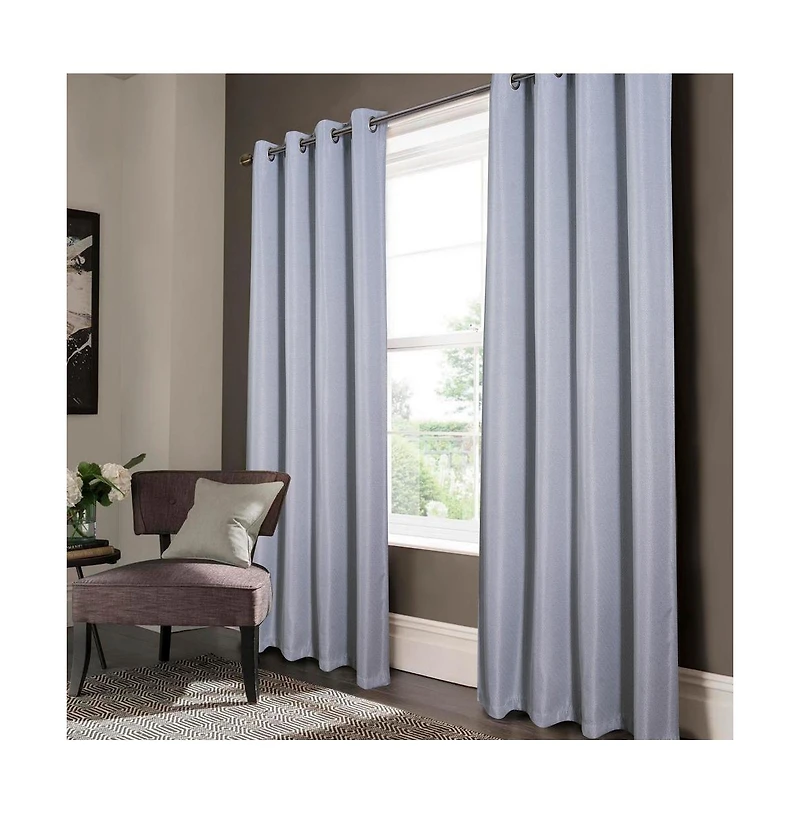Oliva Gray Lucas Jacquard Blackout Grommet Panel
