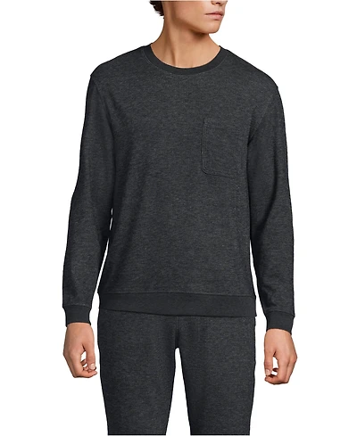 Lands' End Men's Long Sleeve Brush Back Crew