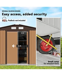 Outsunny 9' x 6' Steel Outdoor Utility Storage Tool Shed Kit Backyard