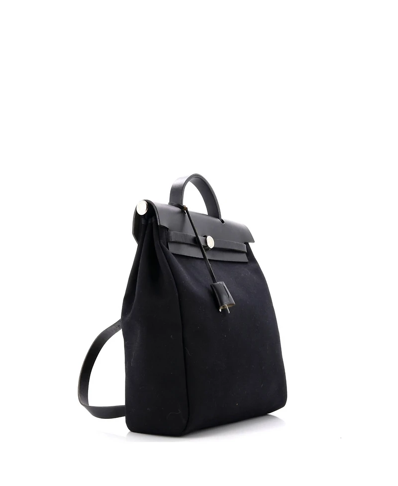 Pre-Owned Hermes Herbag A Dos Zip Backpack Toile and Leather
