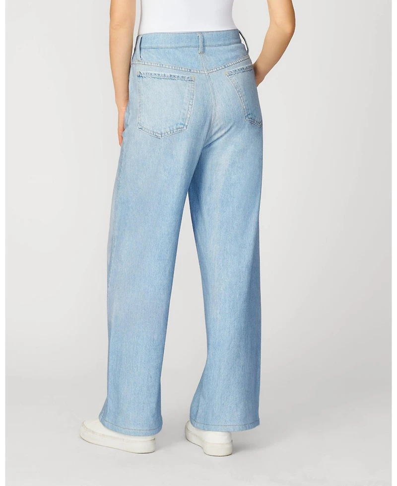 Cable & Gauge Women's Printed Denim Soft Wide Leg Pant