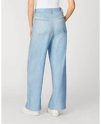 Cable & Gauge Women's Printed Denim Soft Wide Leg Pant
