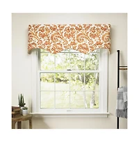 Ellis Curtain Boxtree Scallop 3" Rod Pocket Valance for Windows 50" x 16" Orange