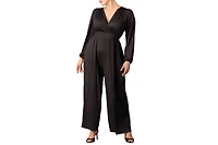 Kiyonna Plus Brigitte Long Sleeve Wide Leg Jumpsuit