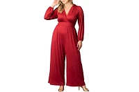 Kiyonna Plus Brigitte Long Sleeve Wide Leg Jumpsuit
