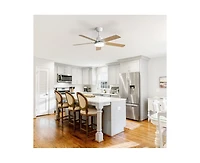 42-inch Modern Minimalist White 5-Blade Ceiling Fans with Led Lights and Remote Control